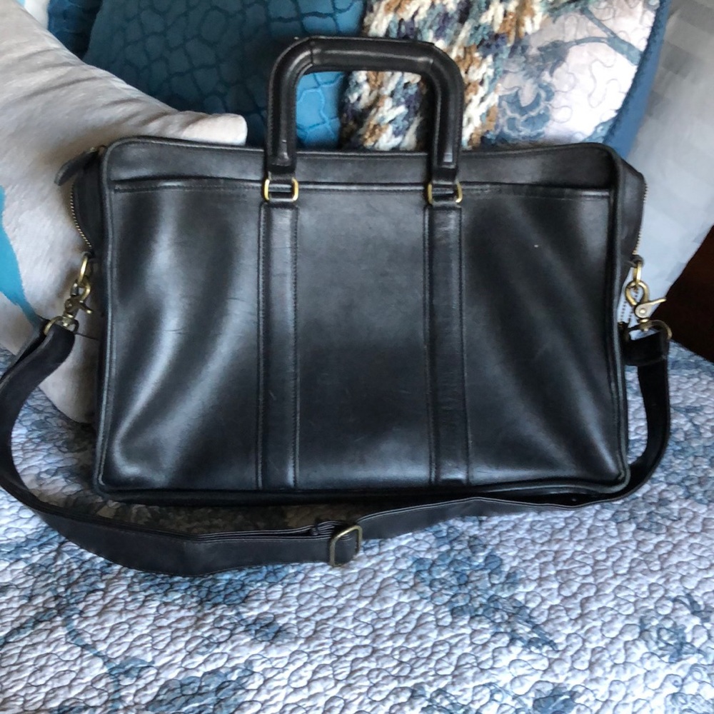 Coach Black Leather #5296 Briefcase Messenger